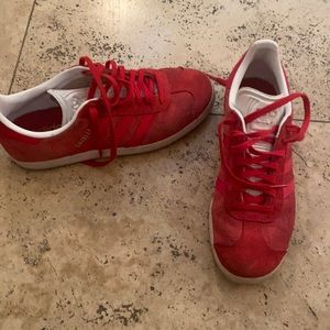 Red adidas gazelle